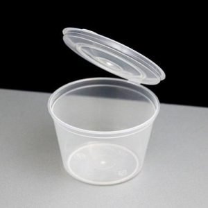 100ml PP Sauce Container w/ Hinged Lid "Magic Plastics"