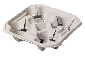 Recycled Eggshell 4 Cup Coffee Tray