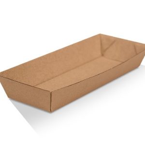 Corrugated Hotdog Tray Brown Kraft 100x240x35 mm