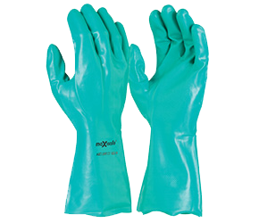 Gloves Nitrile Chemical Flocklined 33cm Long