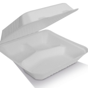 Enviro Dinner Sugarcane Clamshell 9" - 3 Compartment (229 X 229 X 80) SCR