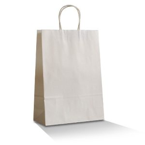 White Kraft Bag - Medium Plus "420x315x125" (Twisted Handle) - Carton of 250